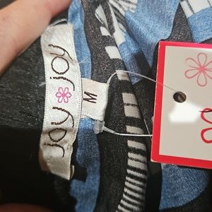 Joy Joy Off the Shoulders Top Blue Piano Size M